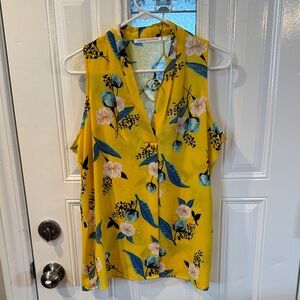 Violet & Claire Bright Yellow Floral Top